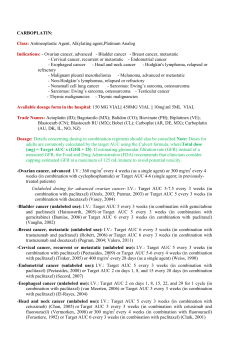 CARBOPLATIN: Class: Antineoplastic Agent, Alkylating agent