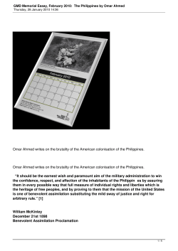 GMD Memorial Essay, February 2010: The Philippines by Omar