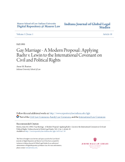 Gay Marriage - A Modern Proposal - Digital Repository @ Maurer Law