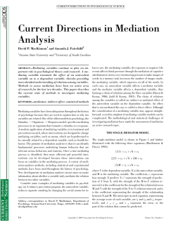 Current Directions in Mediation Analysis