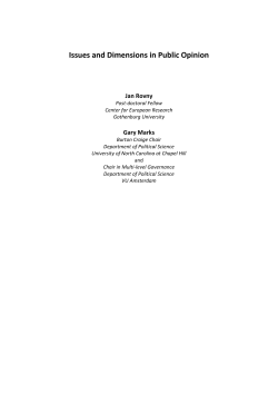 Issues and Dimensions in Public Opinion