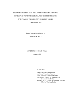 The twain have met: Self-disclosure in the formation and