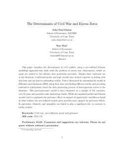 The Determinants of Civil War and Excess Zeros