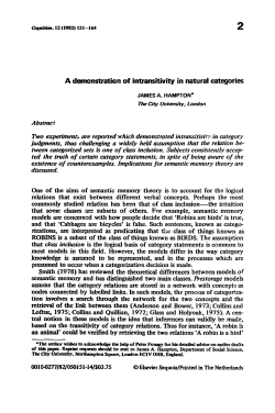 A demonstration of intramitiviW in natural categories