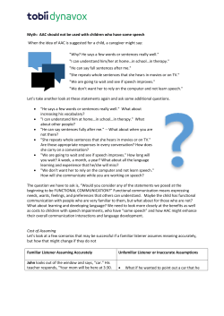 Myth: AAC should not be used with children who