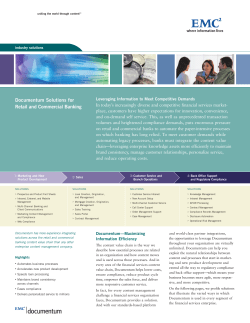 Documentum Solutions for Retail and Commercial Banking