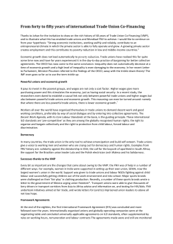 From forty to fifty years of international Trade Union Co