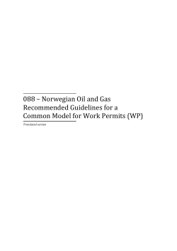 088 &ndash; Norwegian Oil and Gas Recommended Guidelines for a