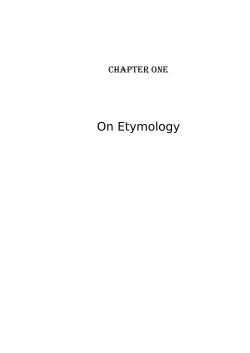 Etymological Study of Semitic Languages