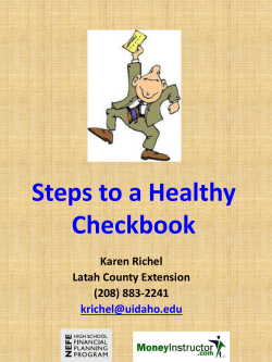 Steps to a Healthy Checkbook