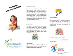 A French pre-school service will be offered again this year to all
