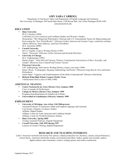 Curriculum Vitae - Society for the Humanities