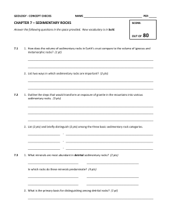 CHAPTER 7 &ndash; SEDIMENTARY ROCKS