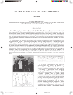 THE FIRST TEN SYMPOSIA ON EARLY/LOWER VERTEBRATES