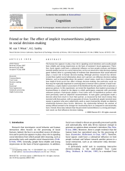 Friend or foe: The effect of implicit trustworthiness judgments in