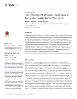The Embodiment of Success and Failure as Forward versus