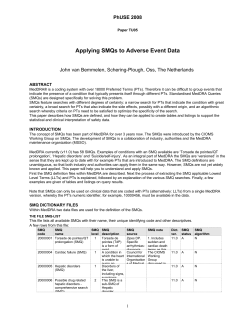Applying SMQs to Adverse Event Data