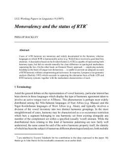 Monovalency and the status of RTR