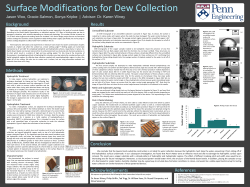 Surface Modifications for Dew Collection - REACT