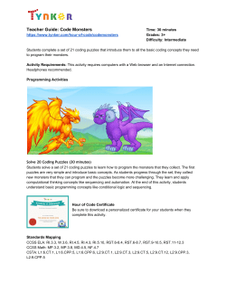 Teacher Guide: Code Monsters