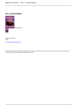 Applied Science : Be a volcanologist