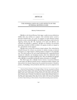 The Hidden Costs of Cliff Effects in the Internal Revenue Code