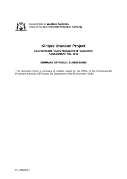 Kintyre Uranium Project (OEPA and DotE)