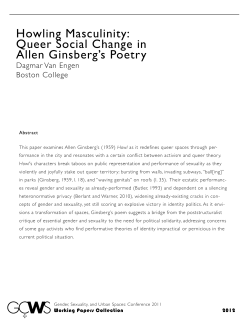 Howling Masculinity: Queer Social Change in Allen Ginsberg`s