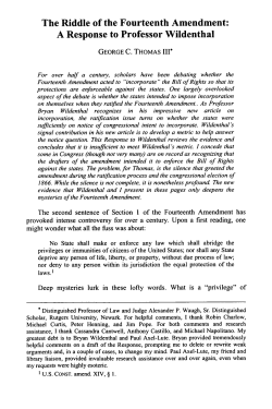 Riddle of the Fourteenth Amendment: A Response to Professor