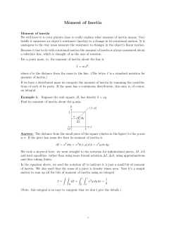 Double Integration: Moment of Inertia