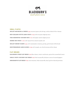 small plate menu - Blackburn`s Farm to Table