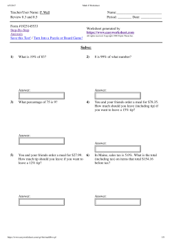 Math 8 Worksheet