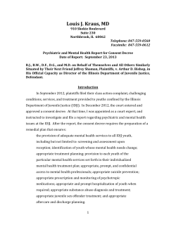 Expert report on mental health services