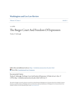 The Burger Court And Freedom Of Expression