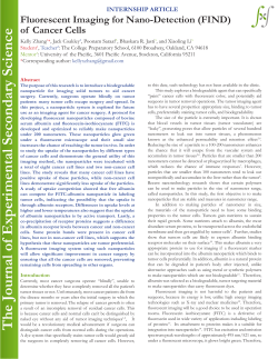 Fluorescent Imaging for Nano-Detection (FIND) of Cancer Cells