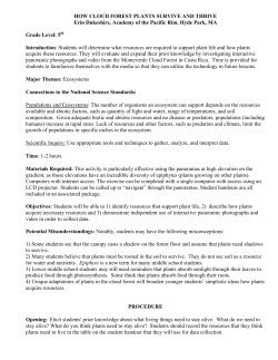 HOW CLOUD FOREST PLANTS SURVIVE AND THRIVE Erin