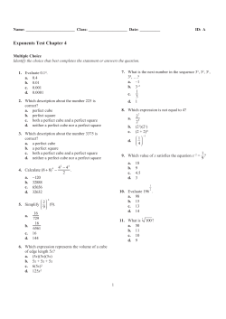 4 Exponents Test Post