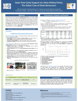 Gains from Early Support of a New Political Party. The Italian Case