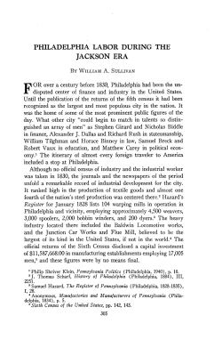 philadelphia labor during the jackson era