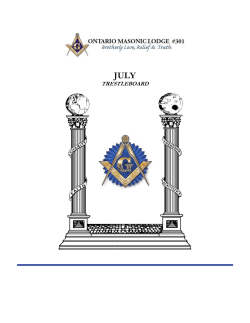 July 2016 Trestleboard - Ontario Masonic Lodge # 301