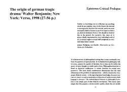 The origin of german tragic drama/ Walter Benjamin