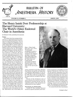 March 2000, Vol 18 - Anesthesia History Association