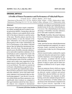 A Profile of Fitness Parameters and Performance of