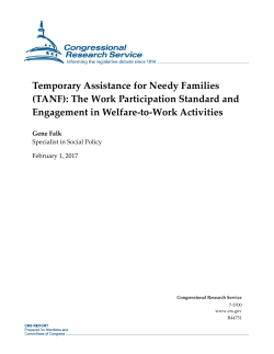 Temporary Assistance for Needy Families (TANF): The Work
