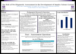 The Role of Pre-Diagnostic Assessment in the Development of