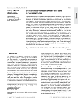 Electrokinetic transport of red blood cells in microcapillaries