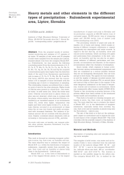 Heavy metals and other elements in the different types of