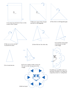 2) Take your square sheet of paper and fold it in half diagonally. 3