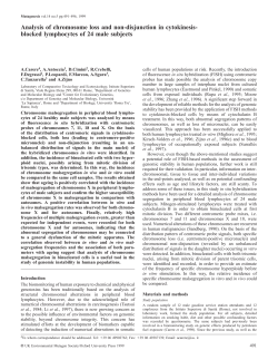 Analysis of chromosome loss and non