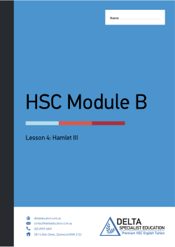 (Complete Lesson III of our Year 12 Mod B Hamlet course)